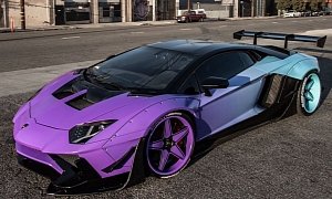 Chris Brown Shows Insane Widebody Purple Lamborghini Aventador SV