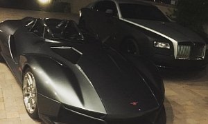 Chris Brown’s Driveway Looks Like the Batcave at Night