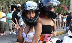 Chris Brown’s Girl Drives a Can-Am Three Wheeler to Her Birthday Party