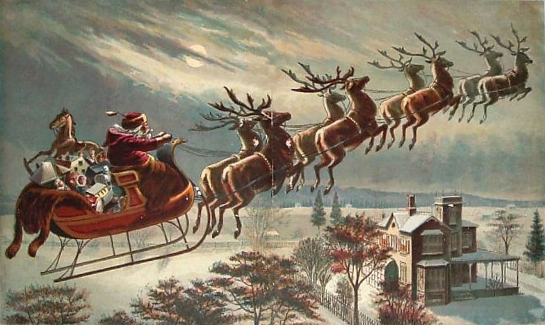 Santa uses 9-reindeerpower, including Rudolf