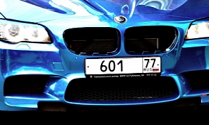 Chrome Blue-Wrapped BMW M5 F10