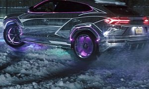 Chrome Lamborghini Urus Does Snow Drift, Looks Amusing