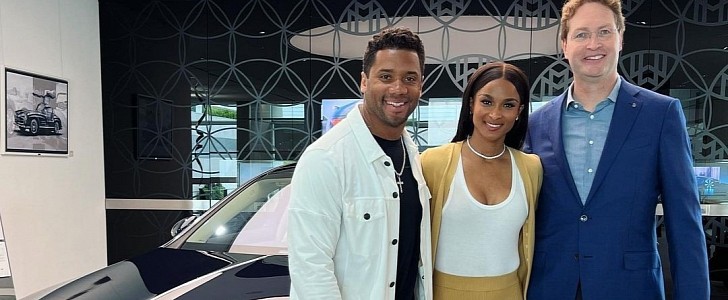 Ciara and Russell Wilson at Mercedes-Benz HQ