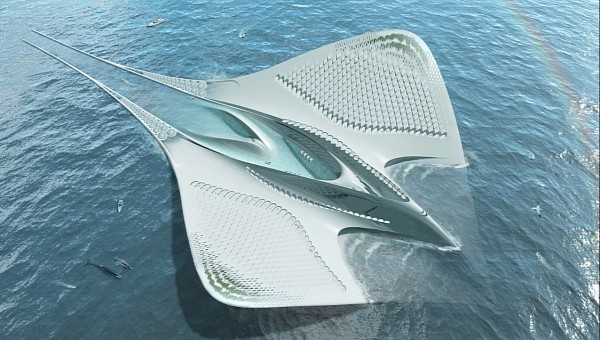 City of Meriens is a floating city designed for international research, fully self-sufficient
