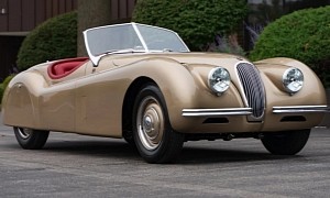 Clark Gable-Owned Jaguar XK120 Roadster Is a Classy, Gold-Painted Beauty, Now Up for Grabs
