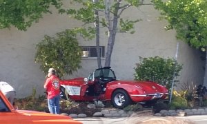 Classic Corvette Crashes into a Wall while Showing Off