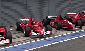 Classic Ferrari Formula 1 Cars Perform a Glorious Soundcheck at the Monza Circuit in Italy
