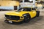 “Classic” Ford Mustang Turns Into Digitally Yellow Boss With Carbon Black Wide Body