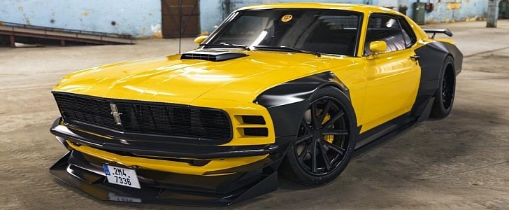 Ford Mustang Boss 302 Carbon Widebody rendering by rostislav_prokop