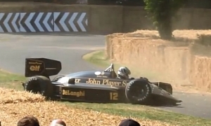 Classic Lotus 98T F1 Racer Crashed at Goodwood