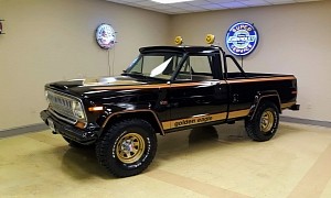Clean-Black 1978 Jeep J10 Brings Its Golden Eagle Companion Along for the Ride
