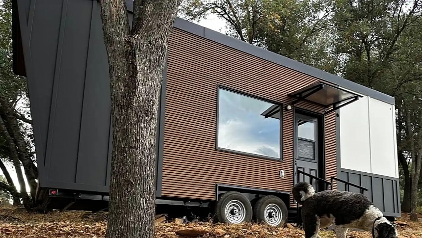 Clever S tiny home with studio apartment layout