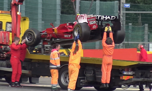 Customer-Owned 2008 Ferrari F1 Single Seater Crashes at Spa, Marshalls Don't Help Either