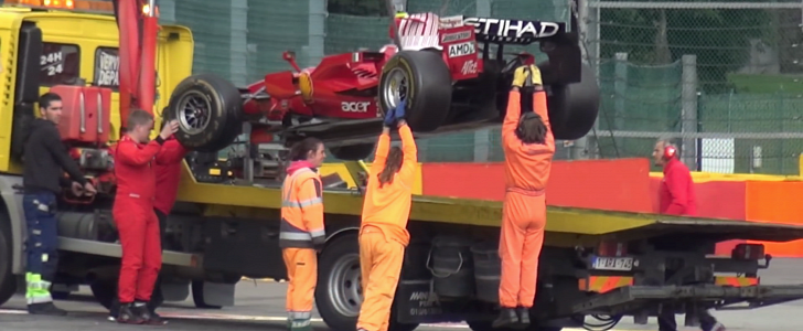 Ferrari 2008 F1 car accident