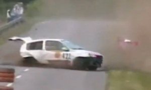 Clio Rally Car Incredible Spinning Crash