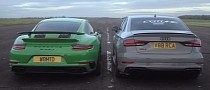 Cocky Audi RS 3 Challenges 1,000-HP Porsche 911 Turbo S, Gets Its Wish