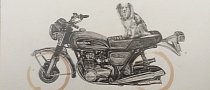 Coffee Rings, a Pencil and a Skilled Hand Deliver Sweet Motorcycle Art