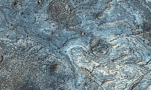 Color-Enhanced Martian Surface Looks Like Some Piece of Cracked Wood
