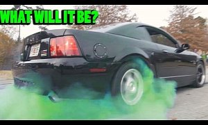 Colored Tires and a Mustang GT Burnout Make for One Hell of a Gender Reveal