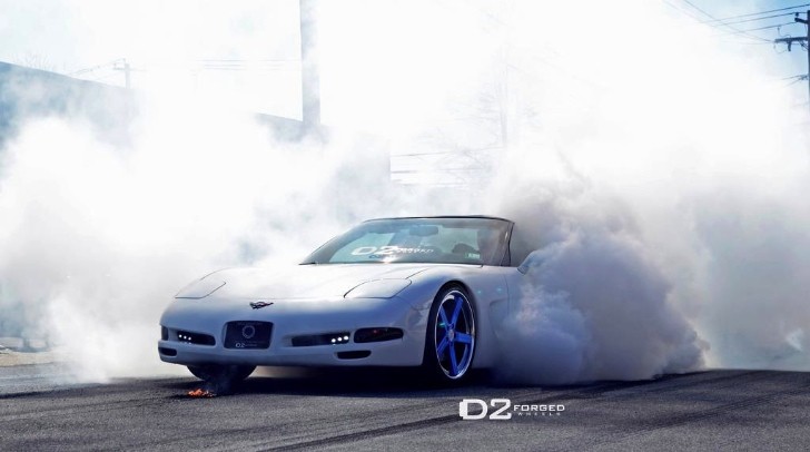 Corvette Burnout with fire