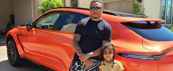 Na'im Lynn and his Daughter and Clementine, His Aston Martin DBX