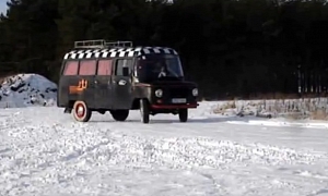 Communist-Built Nysa Vans Perform Extreme Snow Drifting