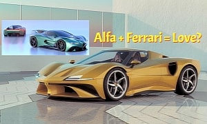 Compact Alfa Romeo and Ferrari Supercars Look Like Two Peas in the Same CGI Pod