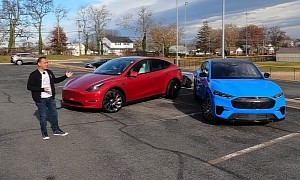 Watch a 2021 Tesla Model Y Performance Get Pitted Against a 2021 Ford Mustang Mach-E GT