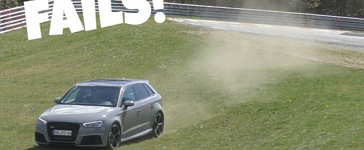 Compilation: Audi RS3 Understeering at the Nurburgring Still Sounds Good