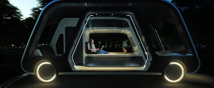 The Autonomous Travel Suite, a hotel room that drives you to your destination