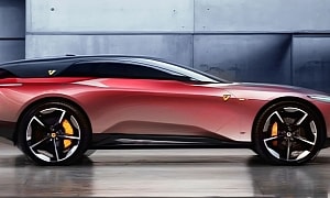 Conceptual Ferrari EV Mixes Purosangue With GTC4Lusso DNA Across Imagination Land
