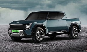 Conceptual Kia EV9 Pickup Might Turn Out a Great F-150 Lightning Contender, if Real