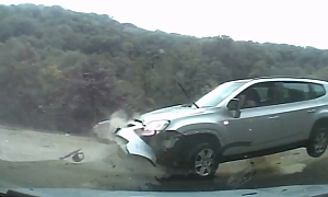 Concrete Lump Gets The Best of a Chevrolet Orlando