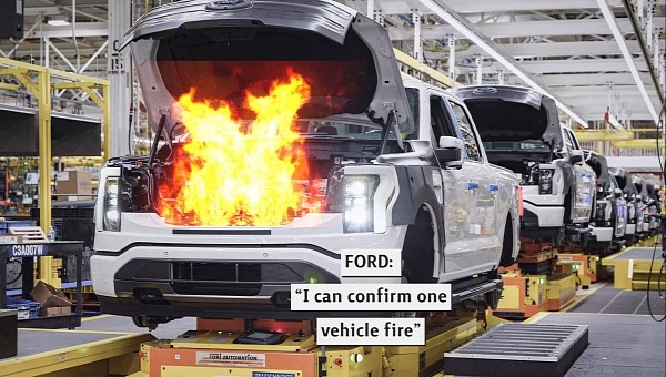 Ford F-150 Lightning production stop was triggered by a battery fire