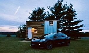 Content Creator Criticized for Living in a Tiny House While Owning a Tesla