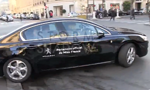 Controversial Miss France 2014 Chauffeured in Peugeot 508