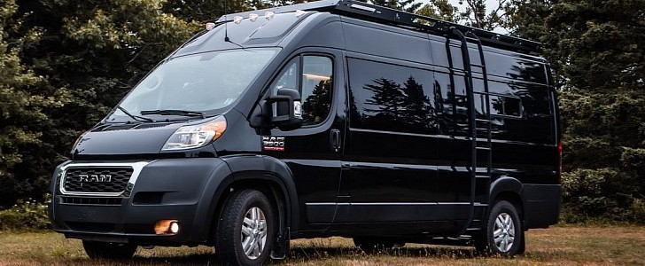 This RAM ProMaster van comes with an elevator bed and a pop-up hidden shower