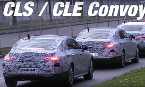 Convoy of 2019 Mercedes CLE Four-Door Coupes Spotted in Stuttgart