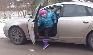 Cool Russian Dad Lets 8YO Daughter Drive Audi at 100 KM/H