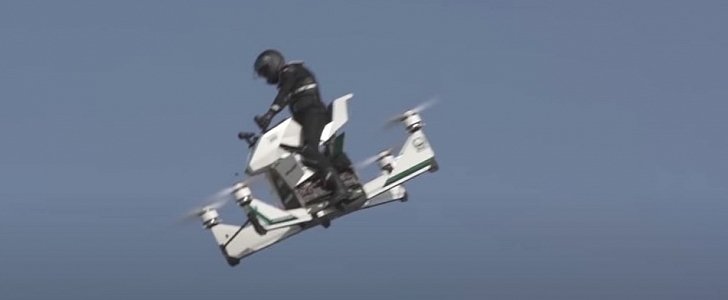 Flying motorcycle Hoversurf S3 goes down hard in Dubai, during police testing