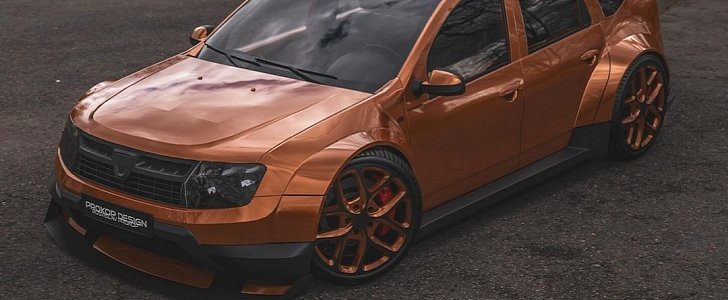 Copper Dacia Duster With Widebody Kit Looks Almost Real