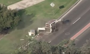 Cops Use PIT Maneuver in Chase, Send Truck Flying Through The Air