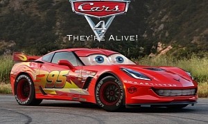 Corvette C7 Gets Playfully Rendered as Lightning McQueen and It Definitely Works