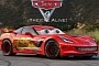 Corvette C7 Gets Playfully Rendered as Lightning McQueen and It Definitely Works