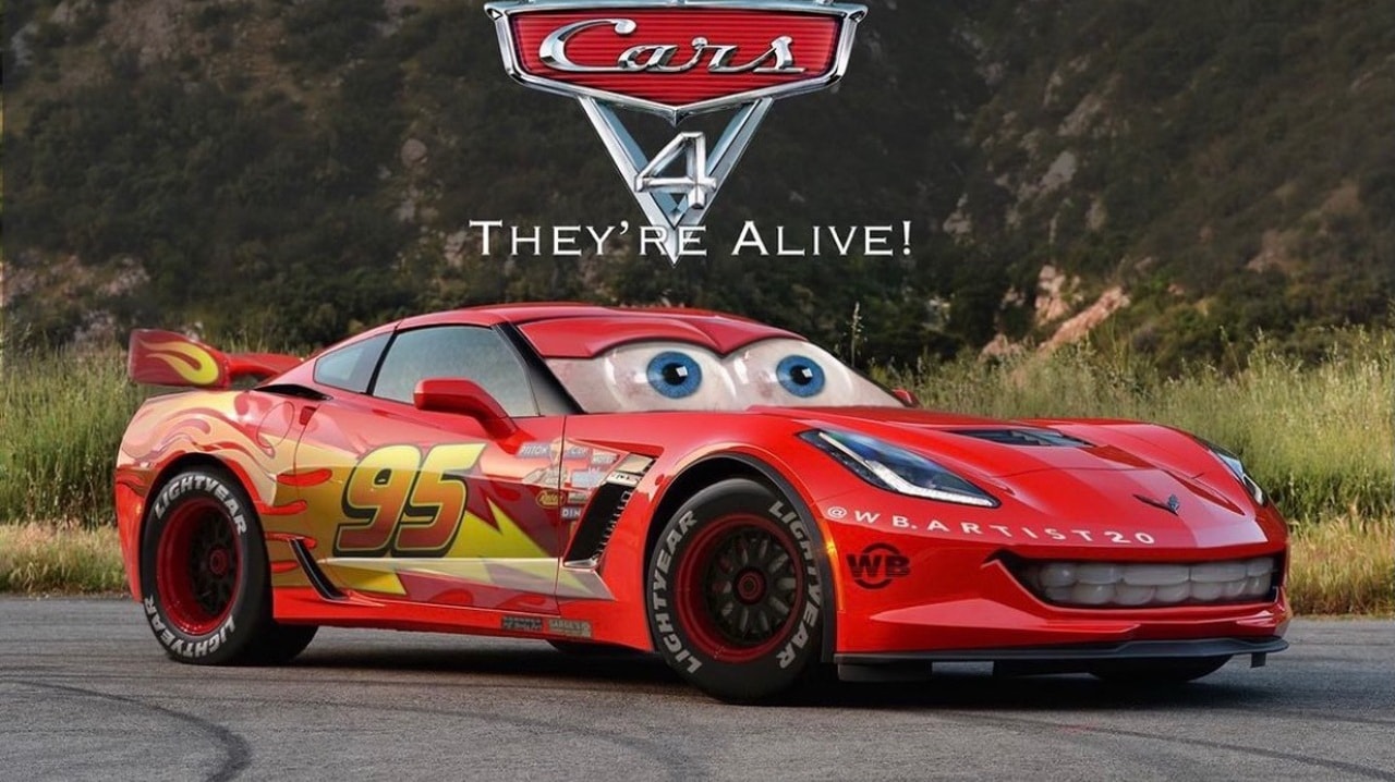 Corvette C7 Gets Playfully Rendered As Lightning Mcqueen And It Definitely Works 158655 1 