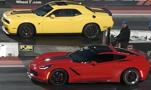 Corvette C7 Wants to Prove Its Worth, Challenges Dodge Hellcat to a Quarter-Mile Race