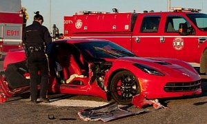 Corvette Crash Sends Passenger to the Hospital With Non-Life Threatening Injuries