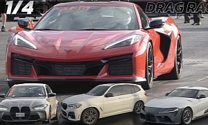 Corvette Z06 Gets Painfully Defeated Over the 1/4-Mile by GR Supra in Under 10 Seconds