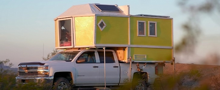 Meet the Love Hut, a DIY tiny home built on top of a truck bed