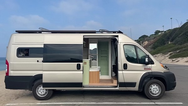Couple turns ProMaster van into a modern tiny home on wheels